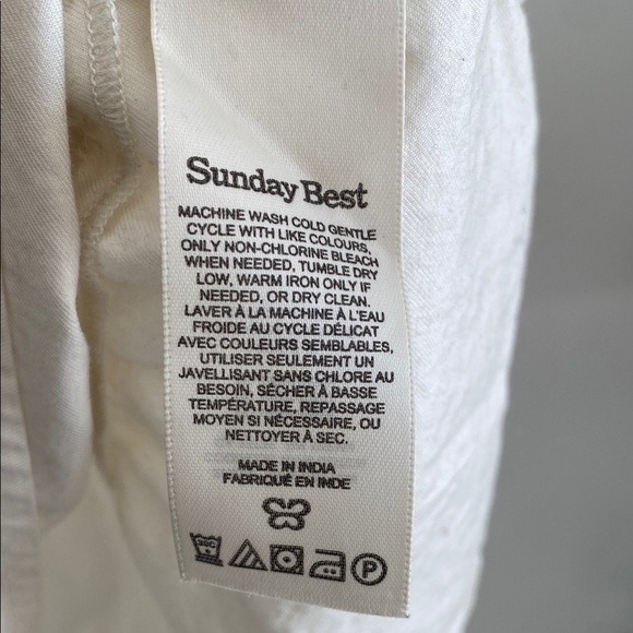 SUNDAY Best Aritzia 100% Cotton Tiered Mini Dress in Whisper White XS - Picture 6 of 10